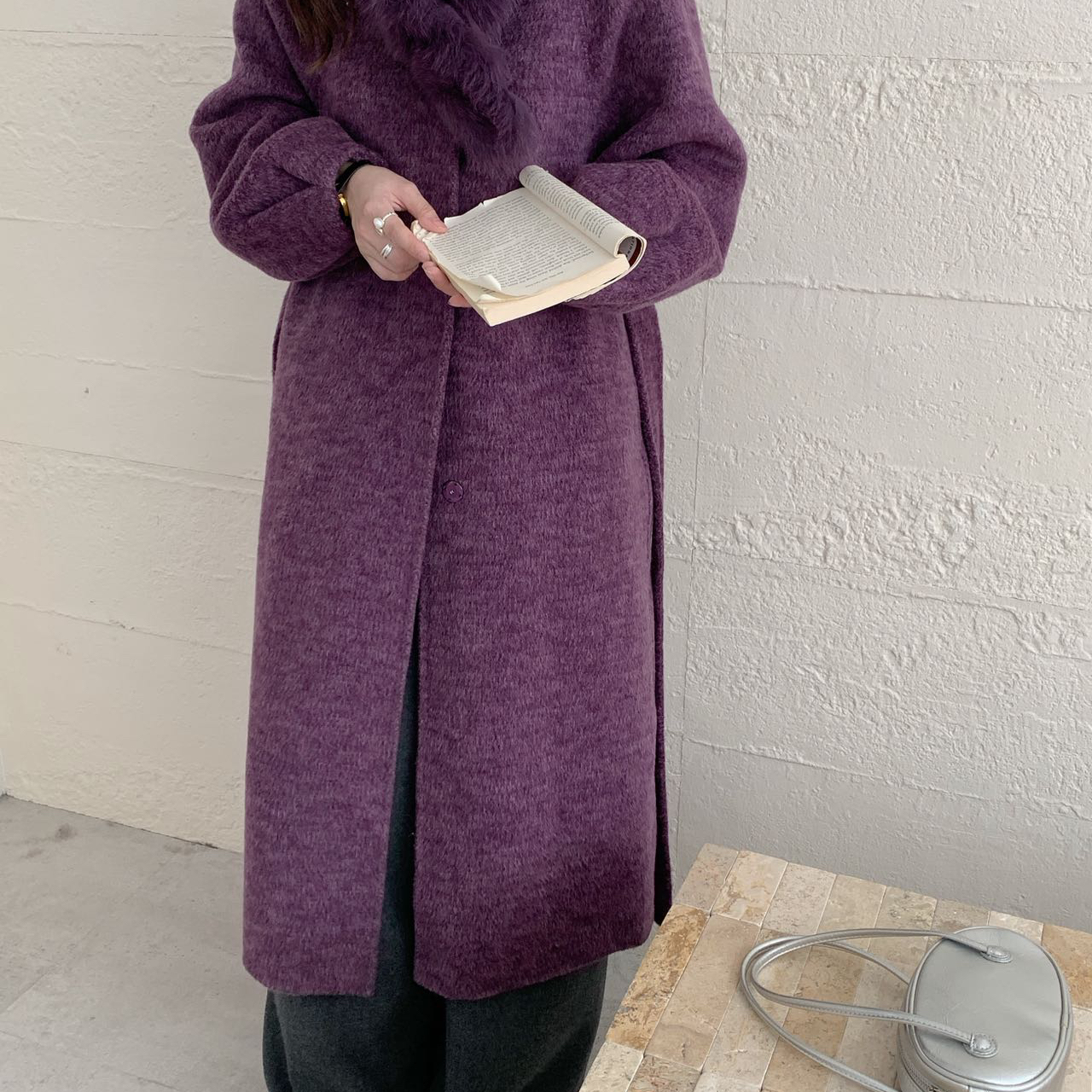 多多款羊毛外套(配可拆真狐狸毛毛领腰带)（含100澳毛）YS54-0688