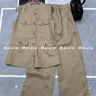 两件套套装 J856 休闲裤 多多小众设计夏上新极简老钱风松弛感马甲