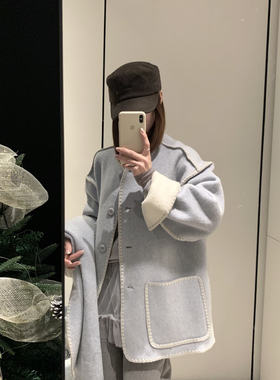 多多搭一手长显瘦无敌羊毛外套(配围巾)(含67.7绵羊毛)121808W01