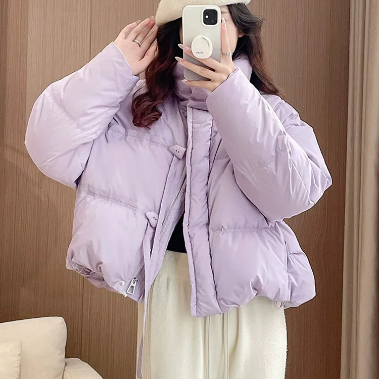 多多店韩版立领时尚飘带设计感洋气百搭保暖羽绒服外套YS6-3658