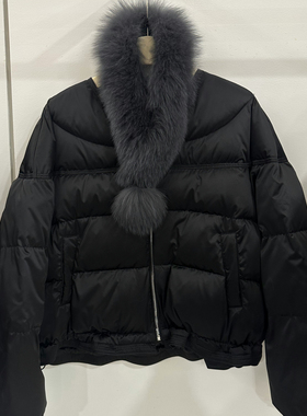 多多新年派对氛围感丝绒质感百搭保暖羽绒服外套(配围脖)10697