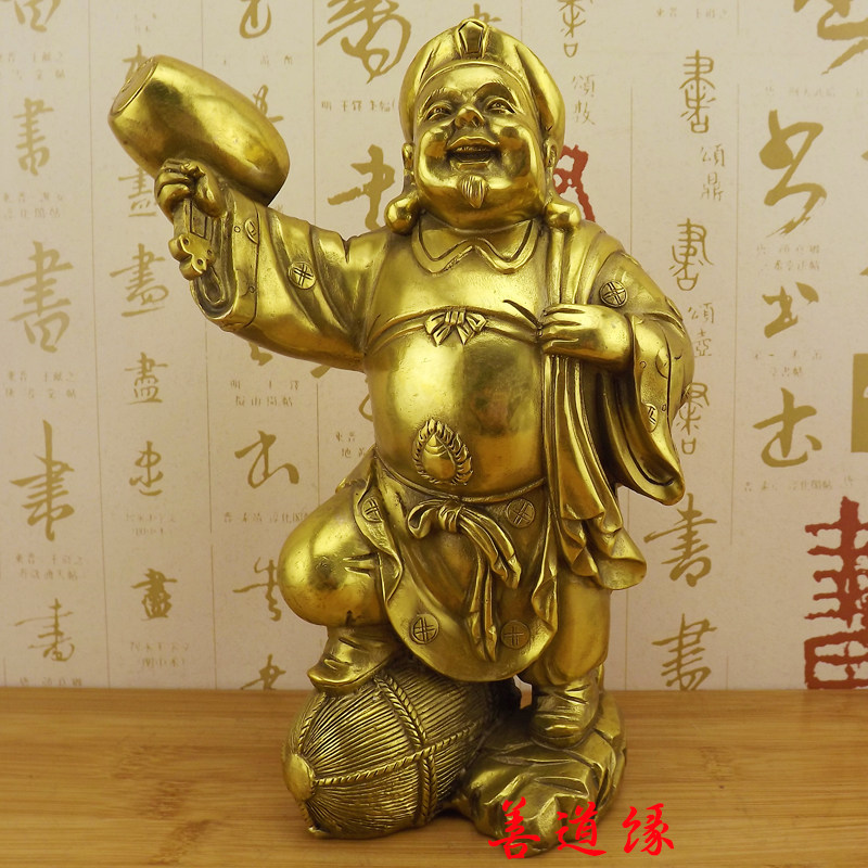 大号纯铜日本财神摆件黄铜法宣法师大黑天财神像摩诃迦罗大黑天神