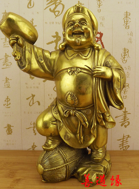 大号纯铜日本财神摆件黄铜法宣法师大黑天财神像摩诃迦罗大黑天神