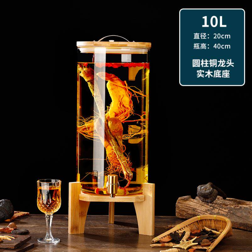 玻璃专用泡酒瓶带龙头家用泡酒罐酒坛子酒桶自酿密封人参药酒瓶子