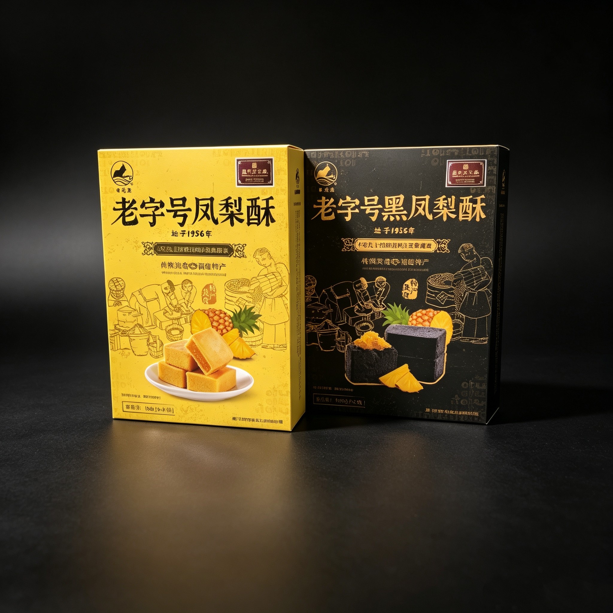 厦门特产凤梨酥礼盒日光岩老字号黑凤梨酥180g传统糕点椰子饼食品