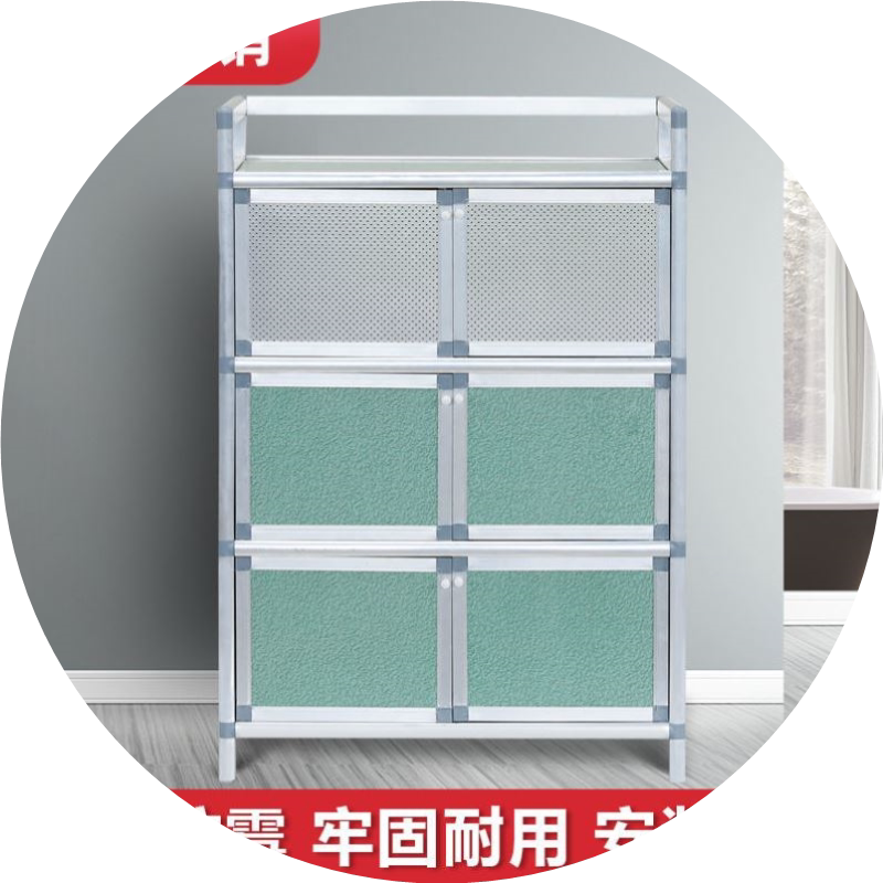 简易组装铝合金菜柜餐边柜碗柜鞋柜储物柜餐具柜子收纳柜酒柜橱柜