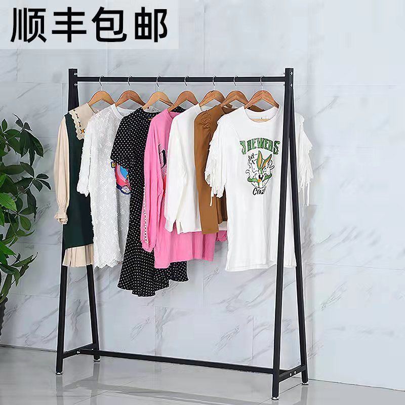 服装店展示架衣架落地式加厚三角落地衣架挂衣架家用晾衣钢管耐用