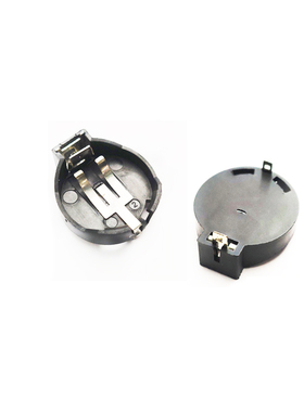 纽扣电池座CR2450 1220 电池座插片式型号BS-2450-3 PA10T料 镀银