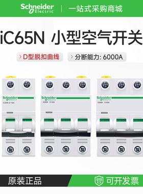 施耐德电气小型空气开关D型工业安全断路器iC65N 2p3p4p32A63A16A