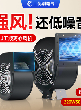 工频离心风机130FLJ1J5J0J17 单相220V工业多翼式气模鼓风机120W