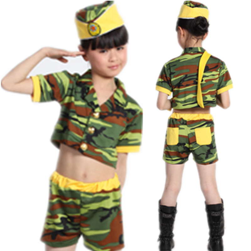 2025迷彩酷娃舞蹈服装演出服娃娃兵幼儿演出服小军装儿童表演服装