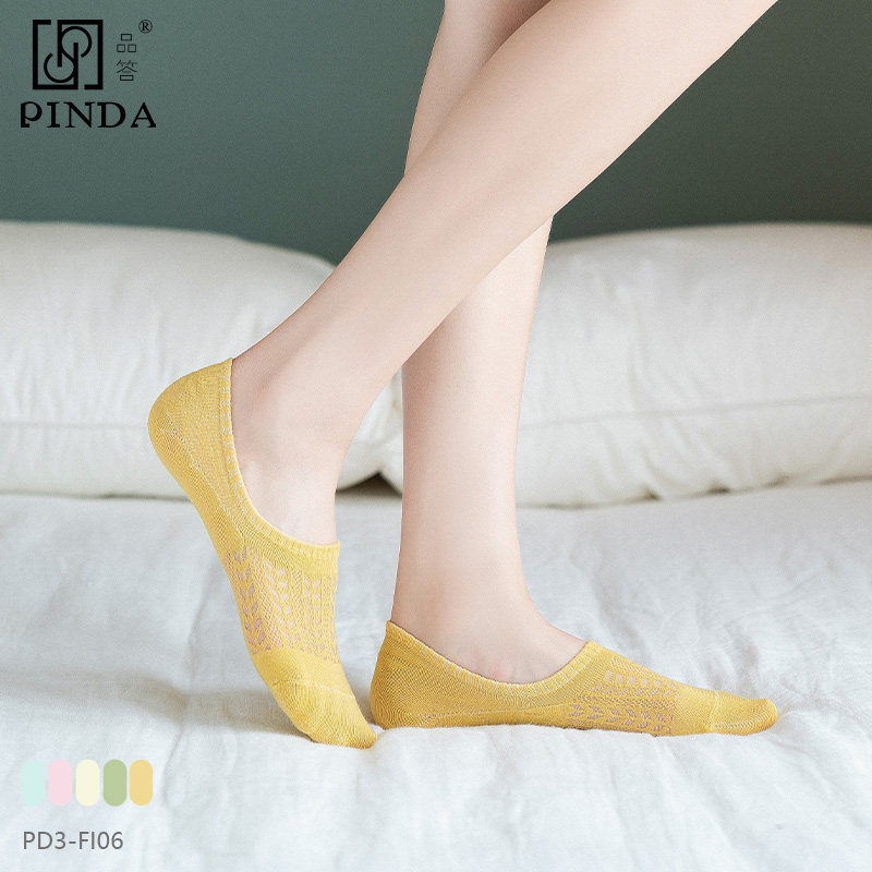 品答船袜女夏季薄款纯棉袜子女短袜浅口隐形袜防滑不掉跟空调袜