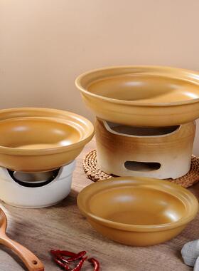 老式炖钵干锅菜钵子菜土钵砂锅商用餐具明火炭炉酒精炉小火锅炖锅