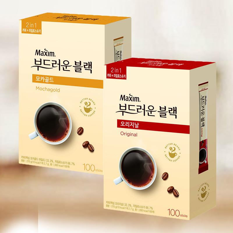 maxim韩国摩卡麦馨黑咖啡