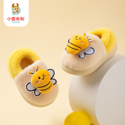 儿童棉拖鞋保暖男童室内宝宝女小孩防滑包跟冬季新款家居轻便可爱
