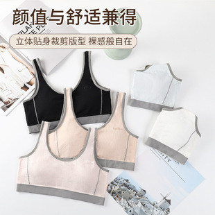 无痕固定杯少女发育期内衣运动防抖动学生文胸舒适亲肤无痕背心