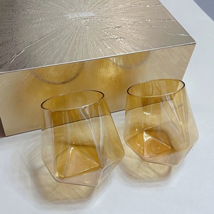 LAMER海蓝之谜鎏金琥珀色玻璃杯子水晶杯水杯礼盒装 国内专柜正品