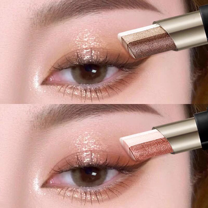 【适合新手】懒人三色渐变眼影棒 免搭配卧蚕笔高光 防水一抹成型