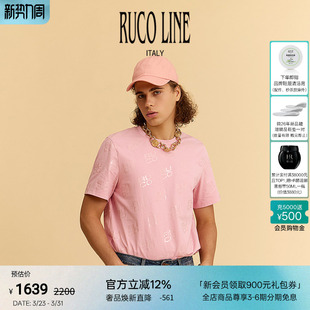 上衣 春夏纯棉T恤男logo印花休闲活力短袖 Ruco Line如卡莱