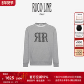 Ruco 棉 Line如卡莱圆领纯棉字母奢品印花卫衣商场同款