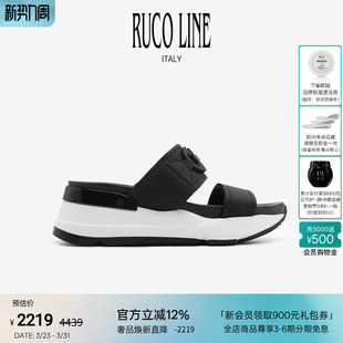 外穿女二合一6cm增高鞋 Ruco Line如卡莱意大利厚底外出休闲凉拖鞋