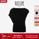 新品 Ruco Line如卡莱 25秋T恤女褶皱工艺一字领无袖 设计上衣