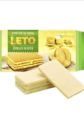 越南原装进口leto威化饼干200g榴莲味休闲零食banh xop sau rieng