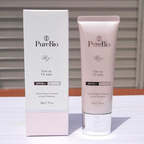 一键提亮日本PureBio防晒霜隔离