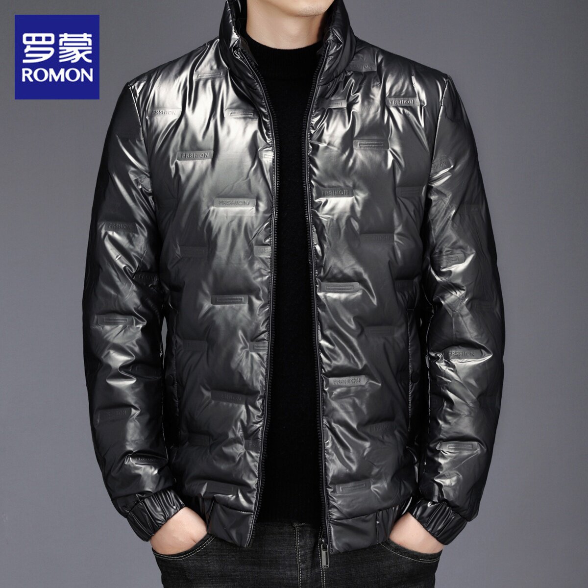 ROMON LIGHT DOWN JACKET MENS WINTER TIDE BRAND WARM COLD CLOTHING 2024 NEW CASUAL STAND COLLAR JACKET MENS WEAR