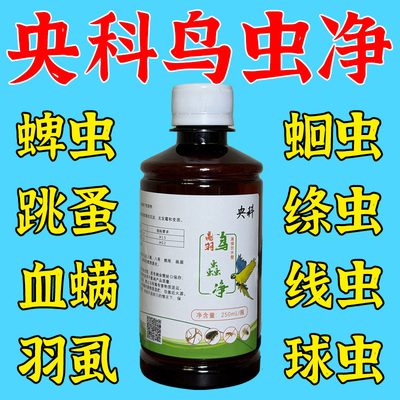 鸟虫净体内外驱打血螨虱子跳蚤蛔虫线虫咬啄掉毛洗澡画眉八哥鹦鹉