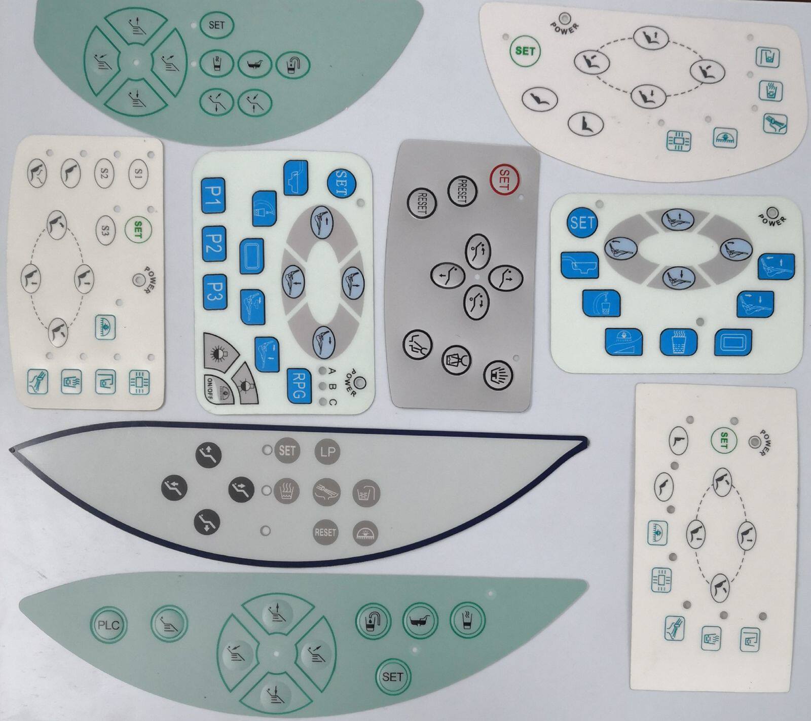 牙科配件 中创牙椅主控面板按键膜 zc9200a控制面板pvc不干胶标签