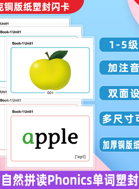 适用牛津自然拼读单词Oxford少儿英语音标Phonics卡片塑封教学具
