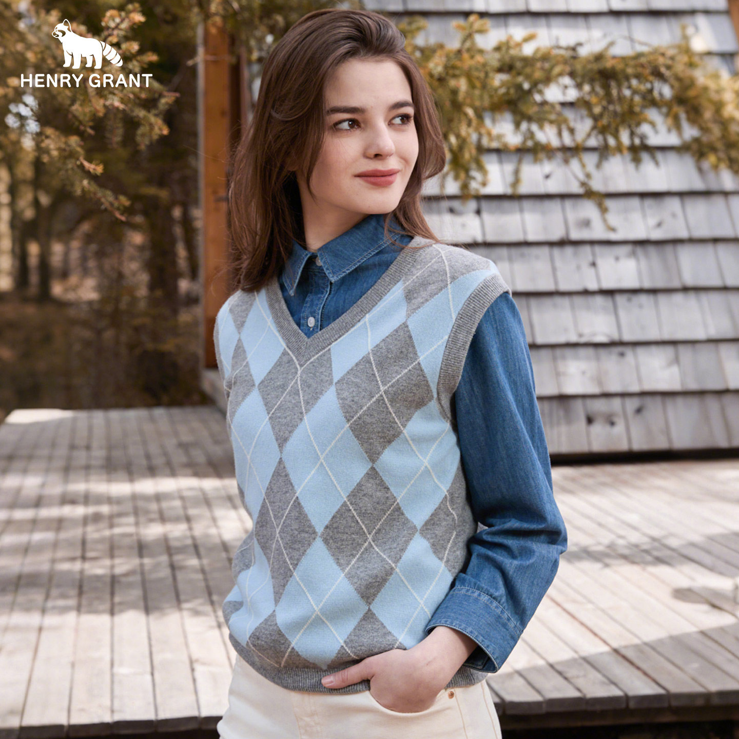 HENRY GRANT/亨利格兰款羊绒羊毛混纺针织衫  秋冬新无