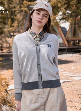 HENRY GRANT/亨利格兰2025秋冬新品女装绵羊毛山羊绒长袖针织开衫