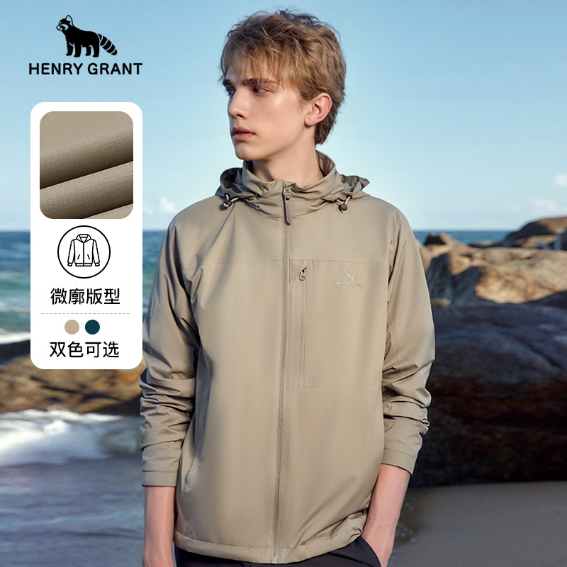 亨利格兰男春秋工装风夹克衫外套