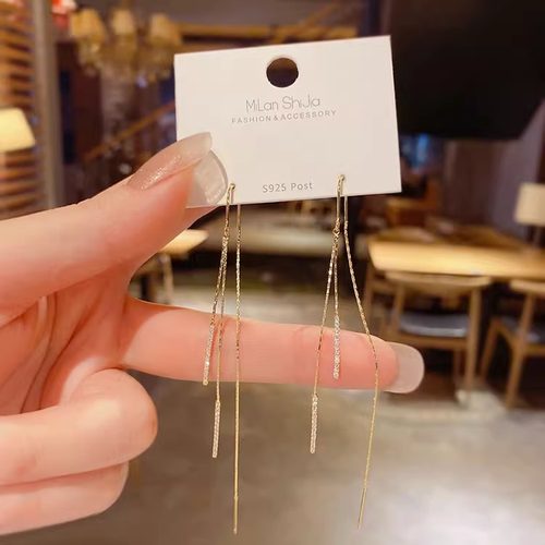 奥特莱斯折扣官网撤柜清仓捡漏18K金镶钻耳线outlets女配饰