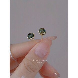 奥特莱斯折扣店撤柜清仓捡漏18K金绿幽灵耳钉耳饰outlets女配饰