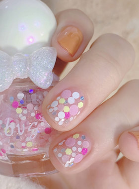 绿色生活 儿童纯植物无毒指甲油 女宝宝小孩子用免烤亮片甲油套装