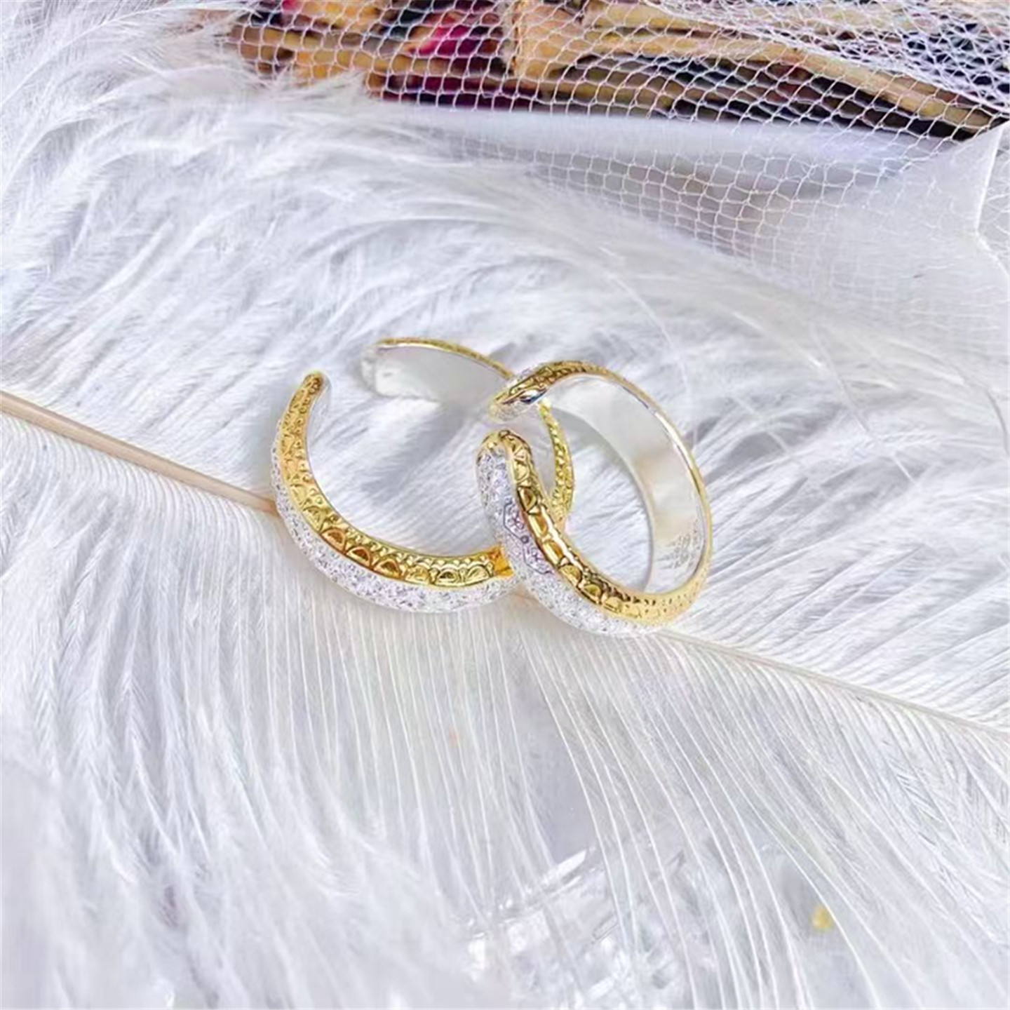 泰国正品龙婆恩迪百万fu豪J财戒指九宝铜镀白金开口可调生日礼物