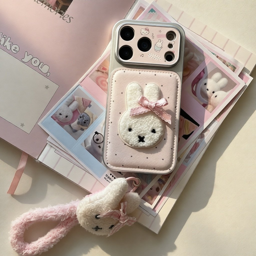 日韩可爱卡通米菲兔苹果17pro手机壳适用iPhone17promax皮质精孔保护套ins镜头全包带挂绳精孔温柔甜美外壳女,3C数码配件,手机保护套/壳,淘宝优惠券,粉丝福利购,淘宝优惠卷