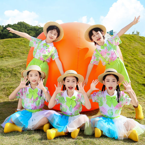 六一儿童表演服装幼儿园毕业舞蹈服小学生运动会啦啦队女童演出服