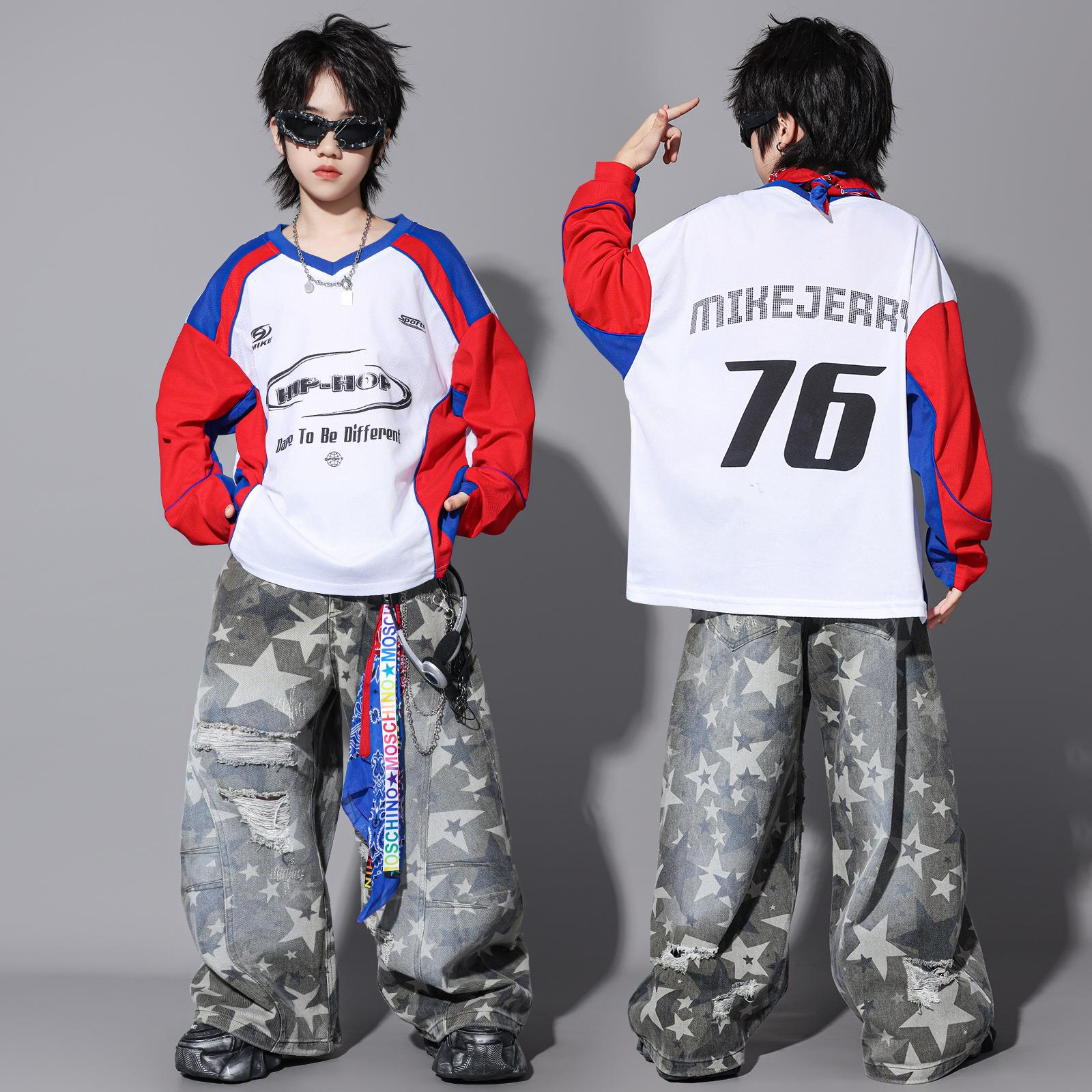 长袖套装hiphop女童架子鼓表演服