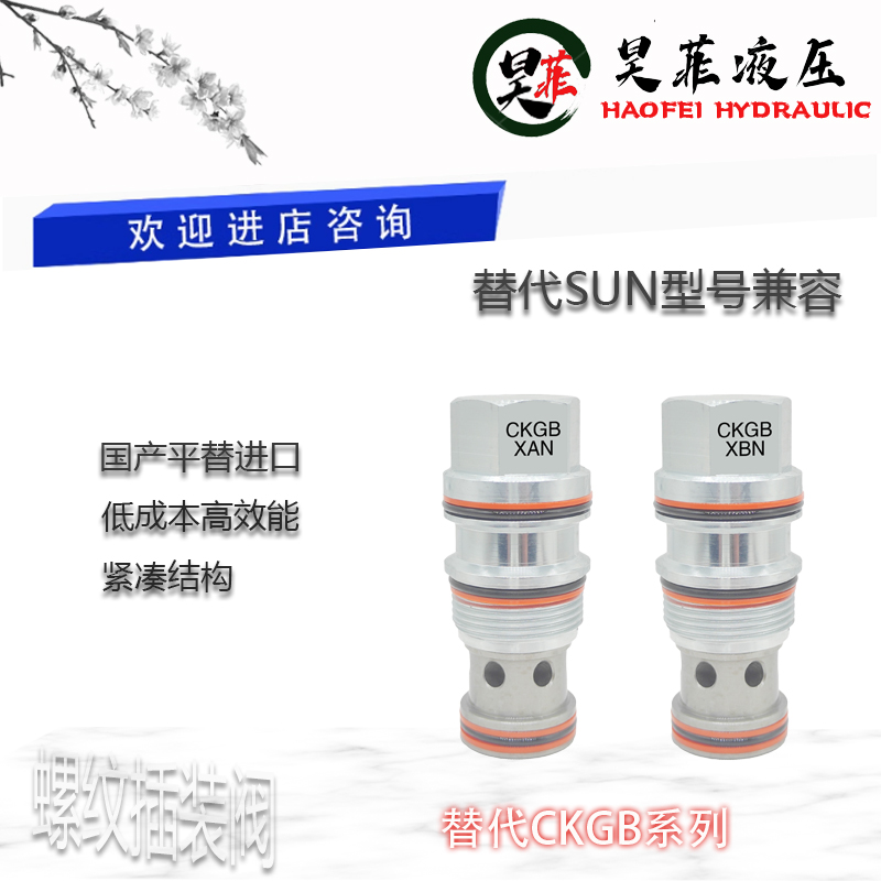 平替SUN螺纹插装CKGB-XAN/XBN/XCN/XDN/XFN/XEN/XZN先导单向阀