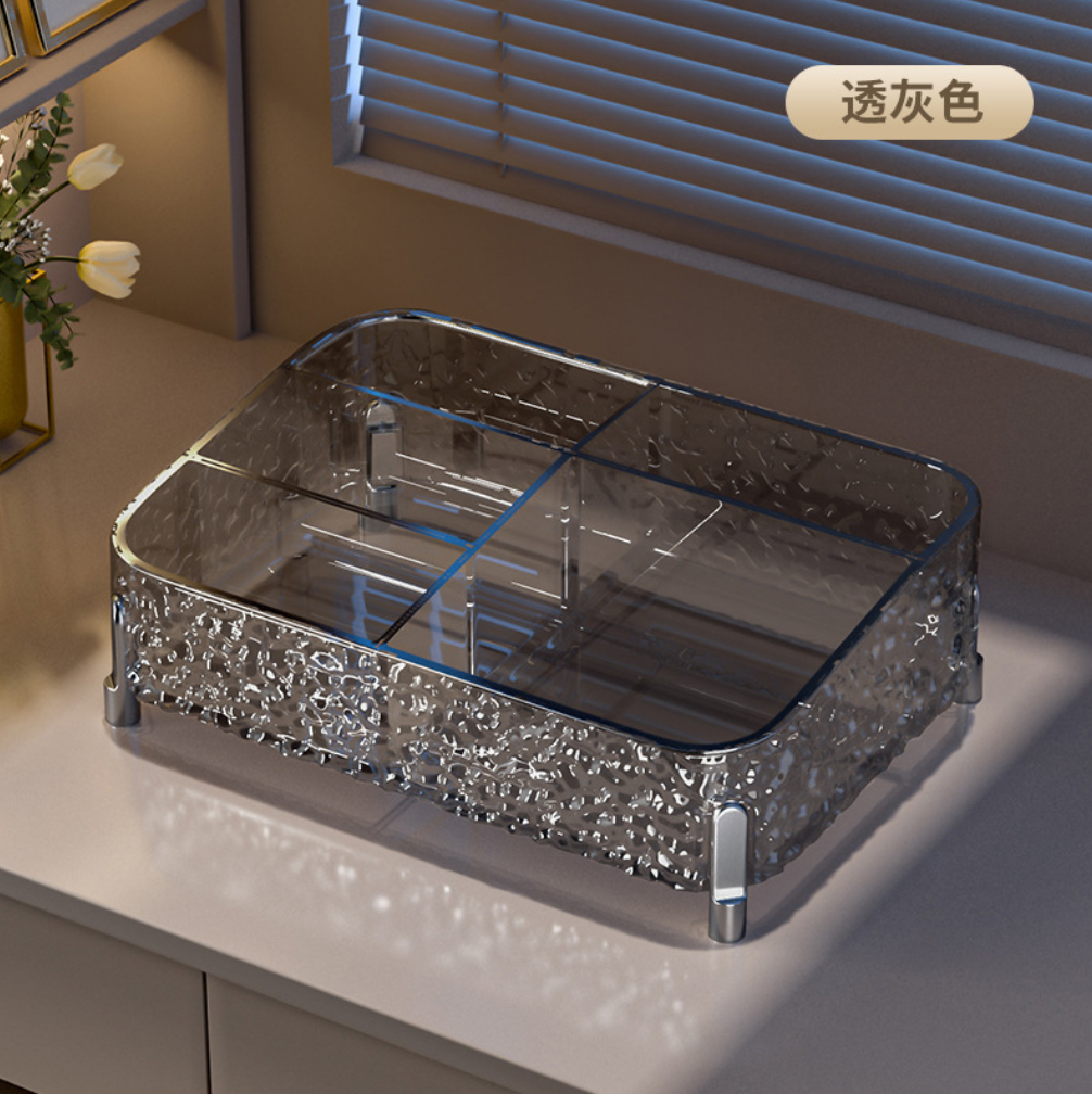 塑料收纳盒复古桌面化妆品刷具化妆棉首饰收纳盒筒浴室家用包邮