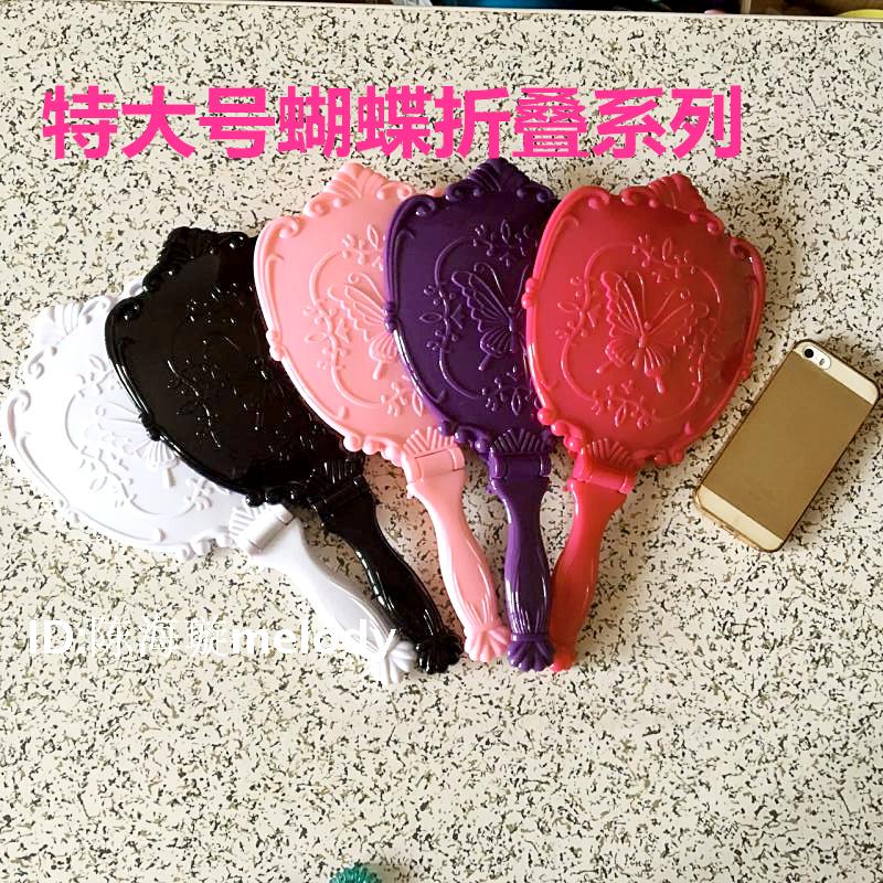 휴대용 거울 복고풍 손잡이 거울 미용실 휴대용 화장 거울 욕실 화장 거울 휴대용 공주 거울 무료 배송