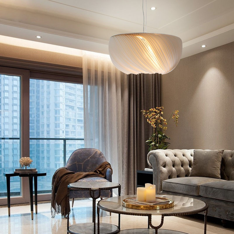 北欧餐厅简约羊皮纸文艺吊灯书房现代艺术创意个性卧室房间白色灯