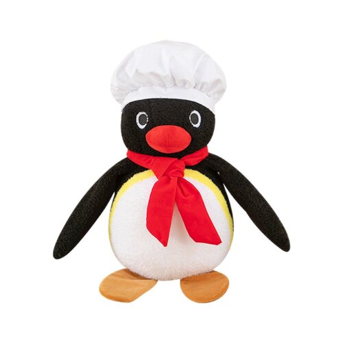 卡通pingu企鹅家族毛绒公仔可爱大厨企鹅布娃娃玩偶沙发抱枕