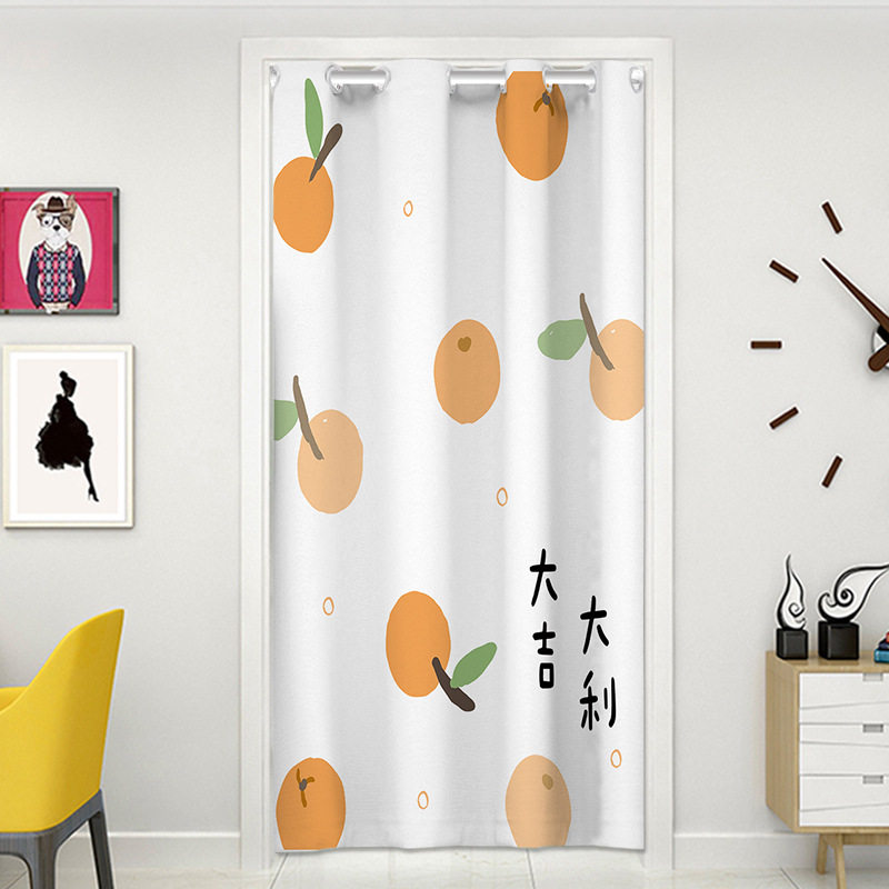 门帘夏季家用免打孔挡风防冷气挡空调简约卧室厨房卡通门帘隔断帘
