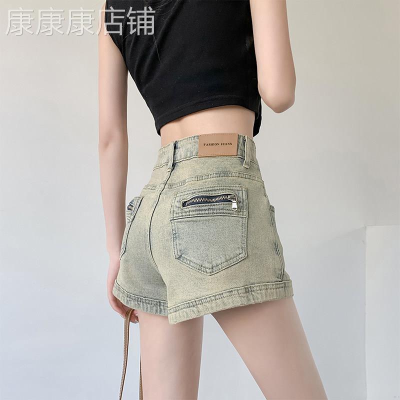 美式a字显瘦牛仔短裤女弹力直筒短热裤子夏季薄2025新款高腰修身