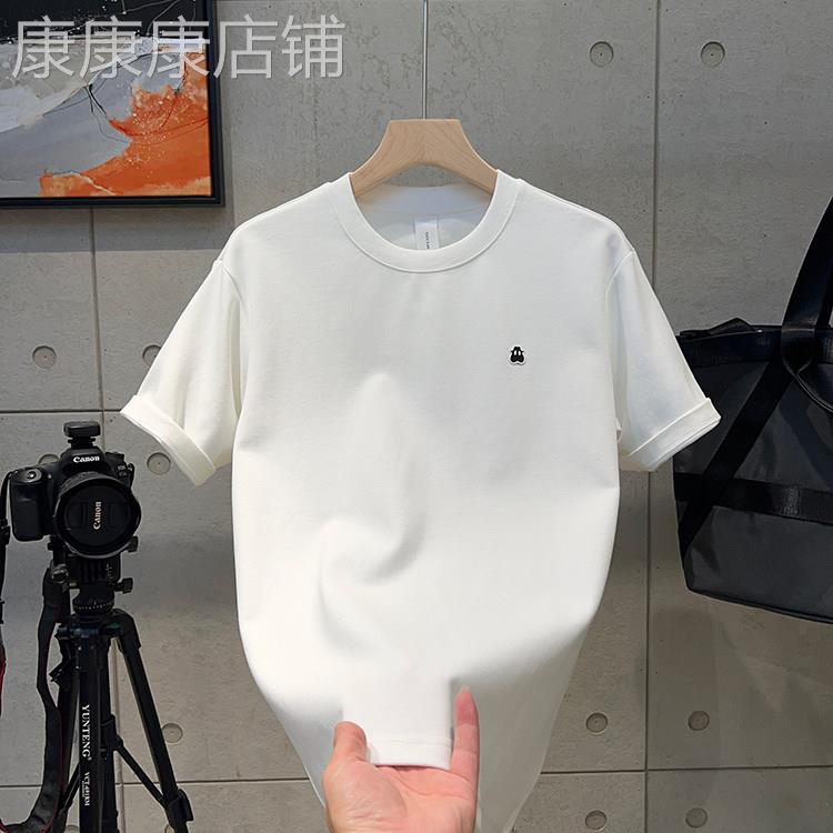代购香港潮男夏季流行宽松男士短袖T恤舒适弹力棉圆领内搭衣上衣
